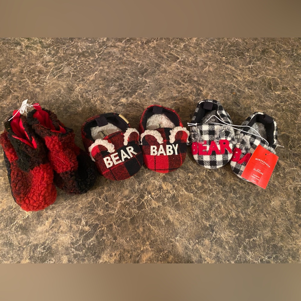 Flannel Slipper Bundle 9-12mo (3 pair)